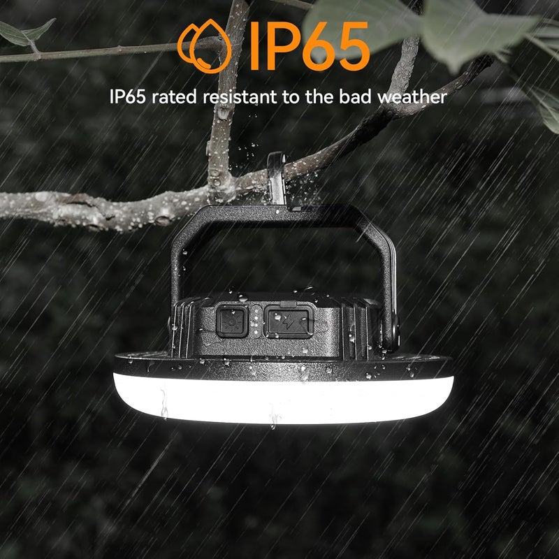 vavofo 42W LED Camping Lantern Rechargeable, 180 LED with 3 Lighting Modes, 4000LM, 10,000mAh Portable Tent Light with Magnet, IP65 Waterproof for Emergencies ,Power Outages,Hiking (Black) - Image 3